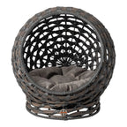 Huntley Pet Hemisphere Rattan Pet Bed, Elevated With Cushion