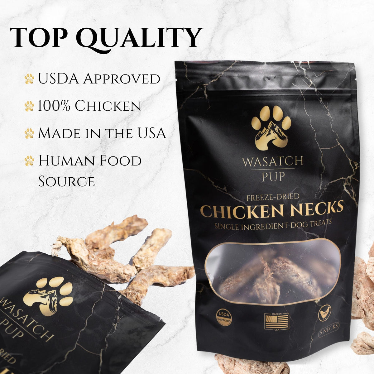 Freeze-Dried Chicken Neck Dog Treats