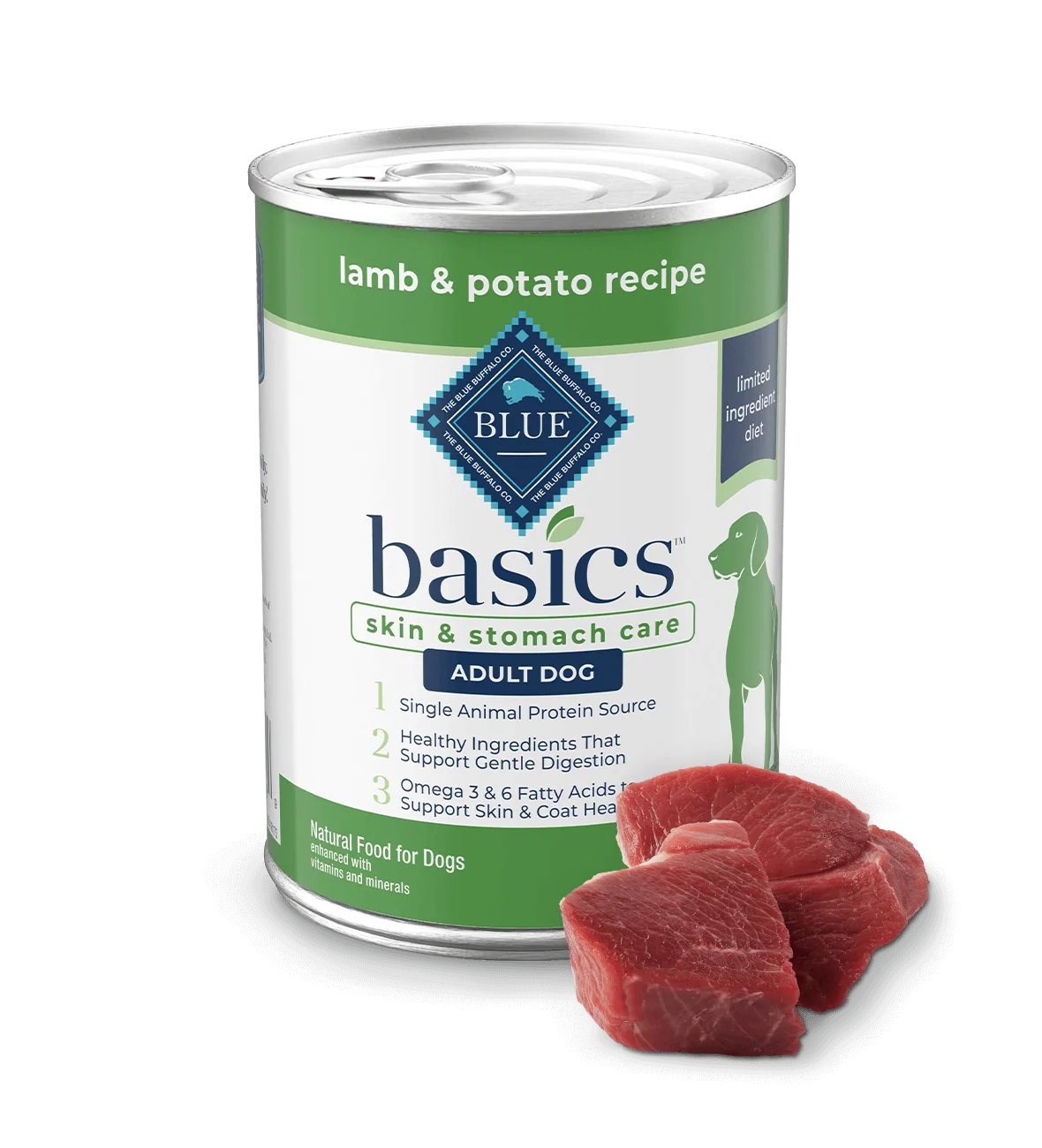 Blue Buffalo Basics Adult Grain-Free Lamb & Potato, Limited Ingredient Diet Wet Dog Food (12.5oz)