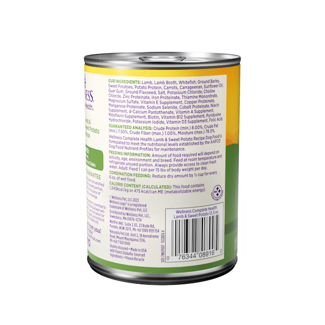 Wellness Adult Lamb and Sweet Potato Wet Dog Food (12.5oz)