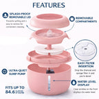 Pet Life ® 'Moda-Pure' Ultra-Quite Filtered Dog and Cat Fountain Waterer